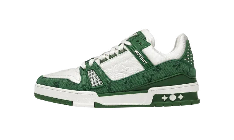 Louis Vuitton Trainer Green White Sneakers