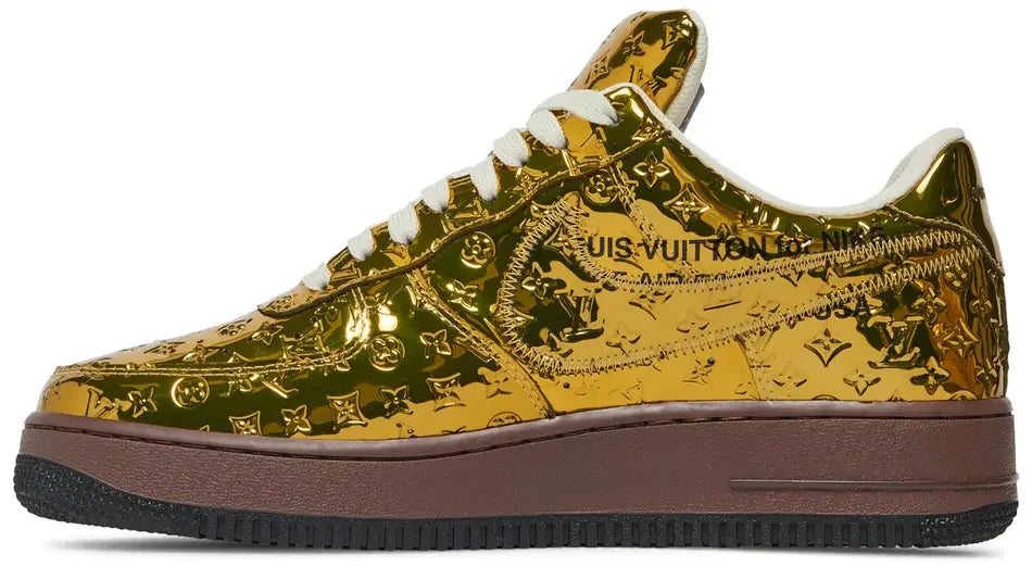 Louis Vuitton Nike Air Force 1 Low By Virgil Abloh Metallic Gold