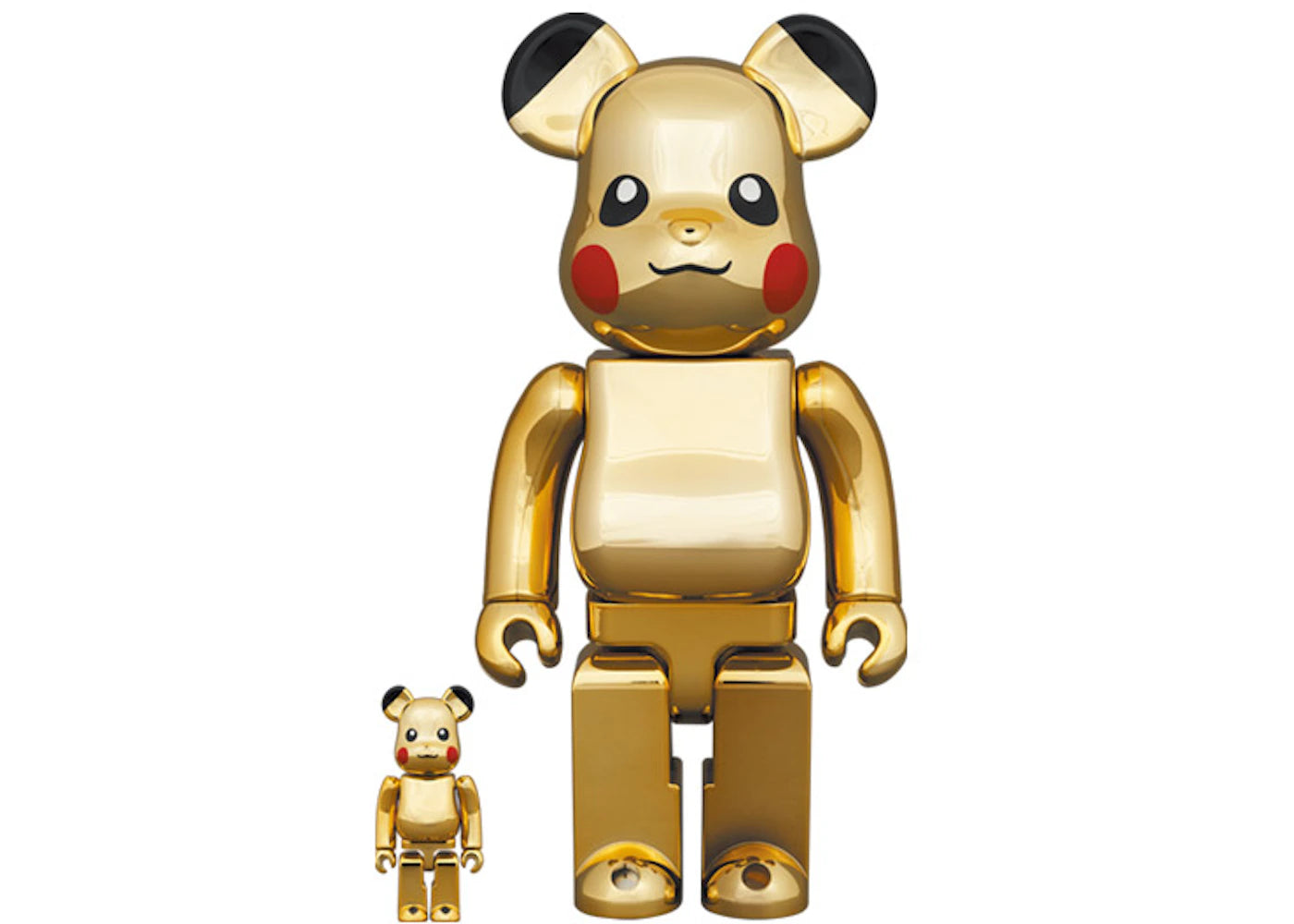 Bearbrick Pikachu 100% & 400% Set Gold Chrome Ver. -1