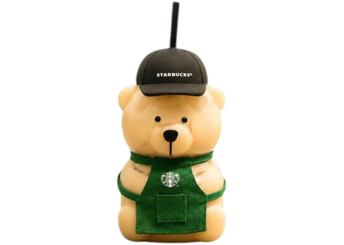 Starbucks Bearista Green Apron (Phillipines Exclusive) Glass Tumbler Cup -1