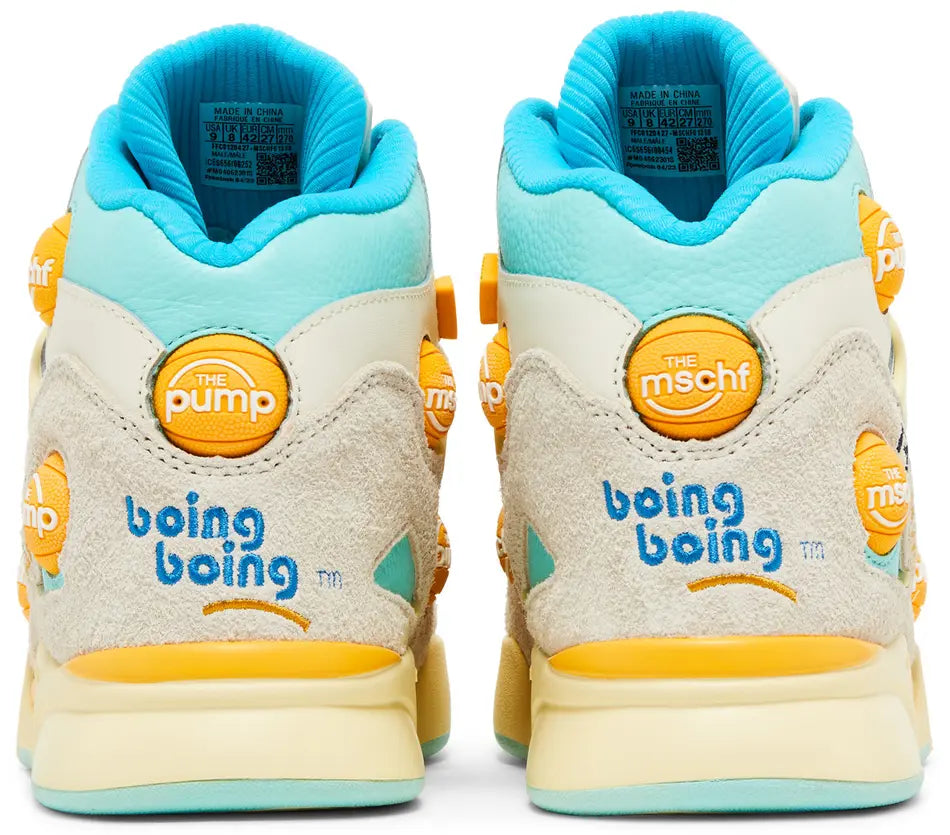 MSCHF x Reebok Pump Omni Zone IX Sunbleached heel counter