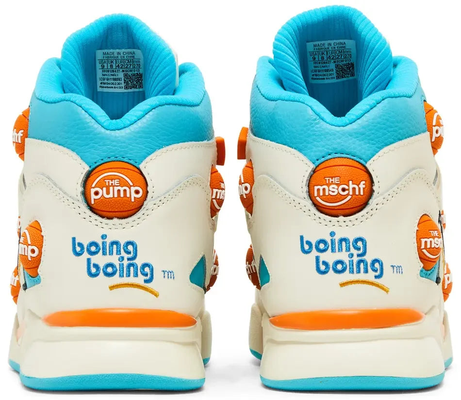 MSCHF x Reebok Pump Omni Zone IX Unbleached heel counter