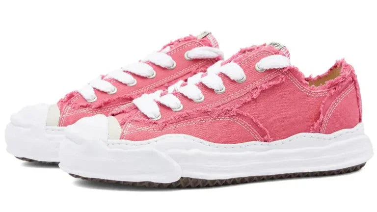 Maison Mihara Yasuhiro Hank Og Sole Canvas Low-Top Frayed Pink