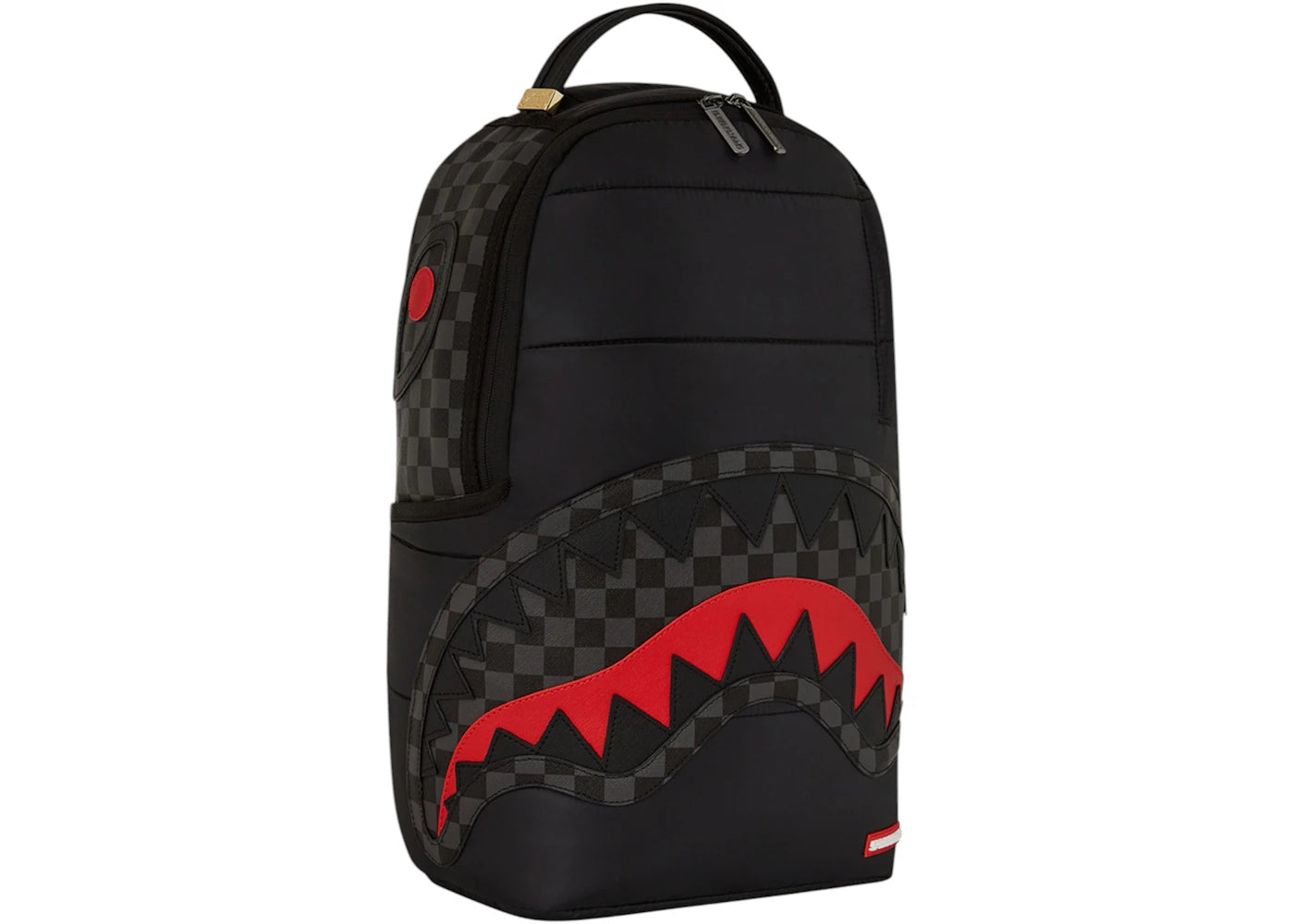 Sprayground Black Puffer Grey Check Backpack Backpack Black Grey -1