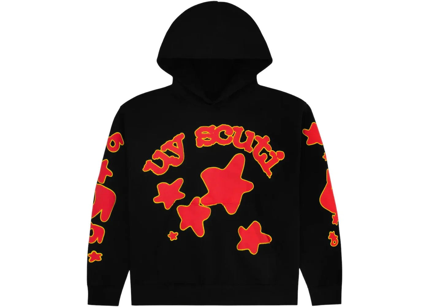 Sp5der x UY SCUTI Hoodie Black/Red -1
