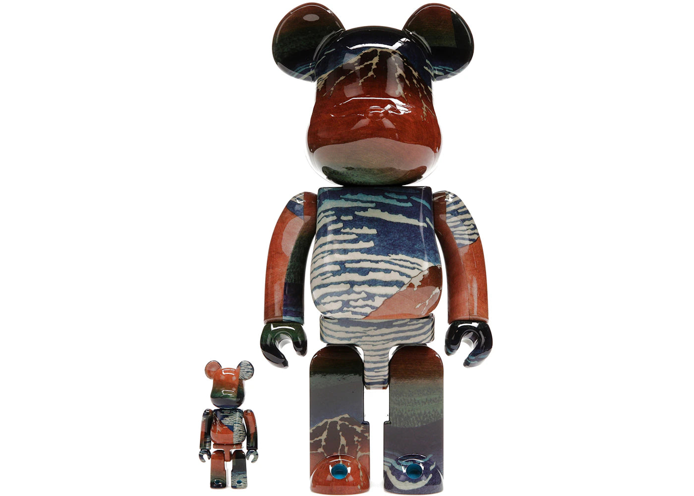 Bearbrick Katsushika Hokusai (Thirty-six Views of Tomitake, Fine Wind, Clear Morning) 100% & 400% Set -1