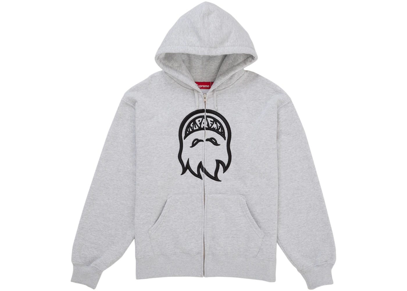 Supreme Spitfire Zip-Up Hooded Sweatshirt Heather Grey -1