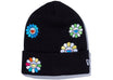 New Era x Takashi Murakami Flower Allover Basic Cuff Knit Beanie Black