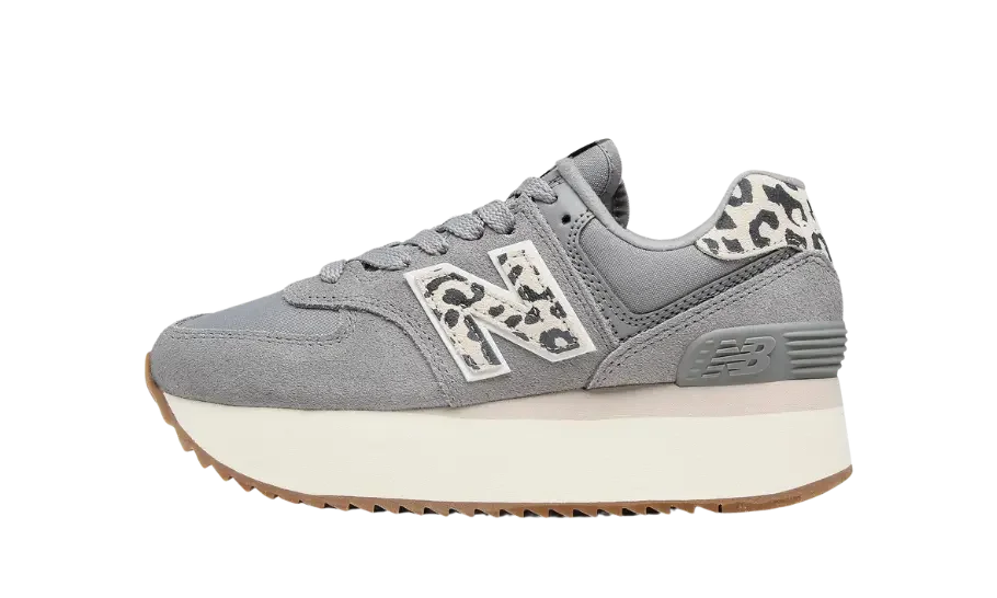 New Balance 574 Plus Shadow Grey Leopard Print (W)