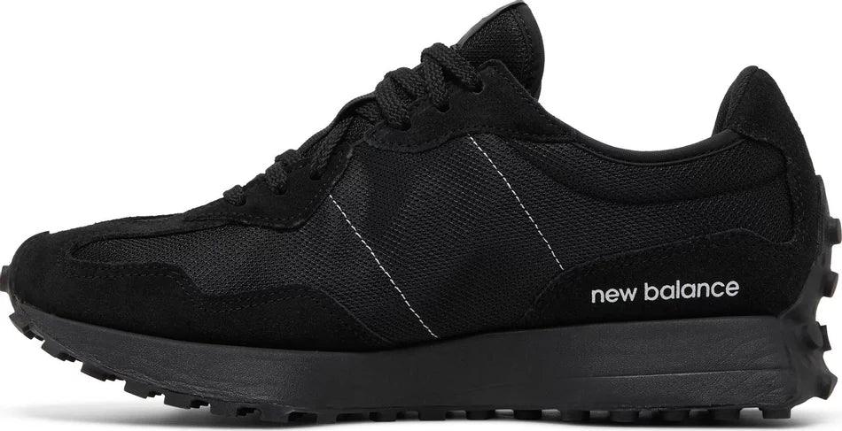 New Balance 327 Black White Tongue Logo