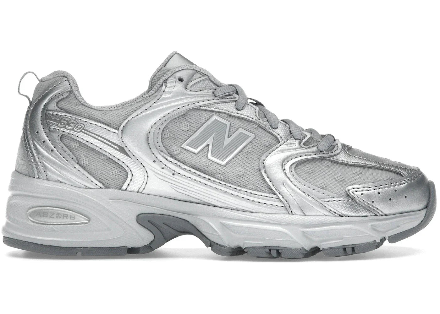 New Balance 530 Silver Metallic Raincloud Polka Dots