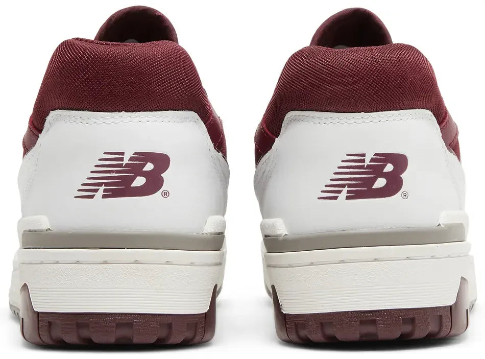 New Balance 550 Burgundy Cyan heel counter