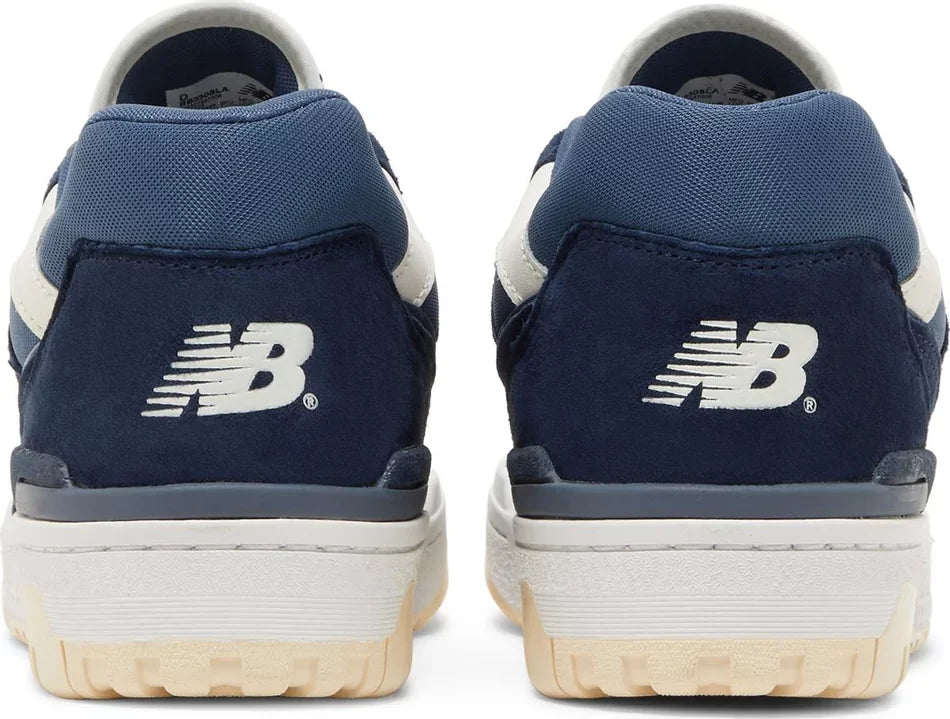 New Balance 550 Natural Indigo Suede heel counter