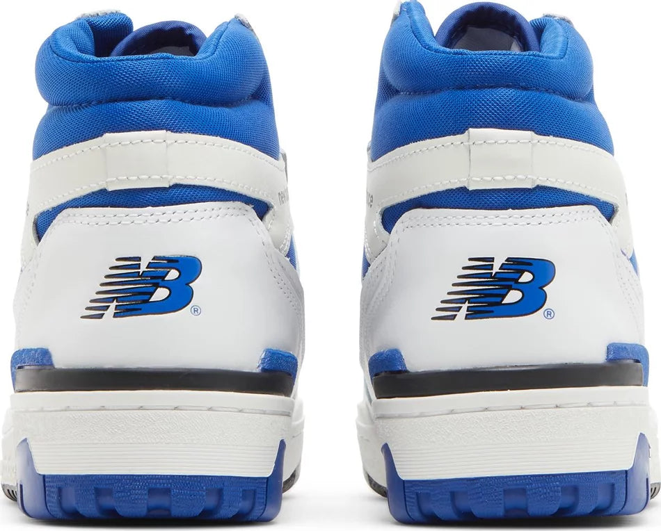 New Balance 650R White Royal Blue heel counter