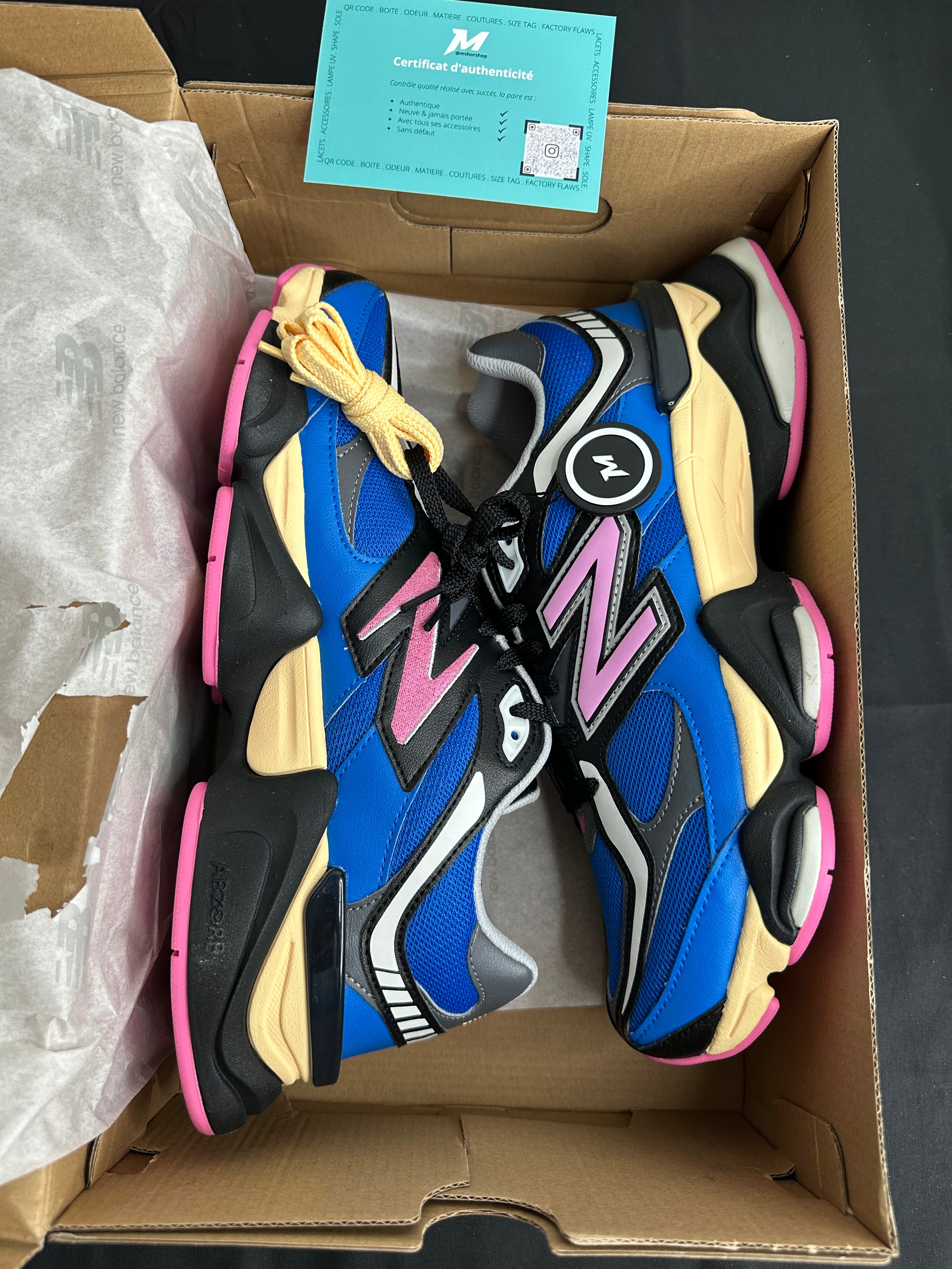 New Balance 9060 Blue Oasis Real Pink Look