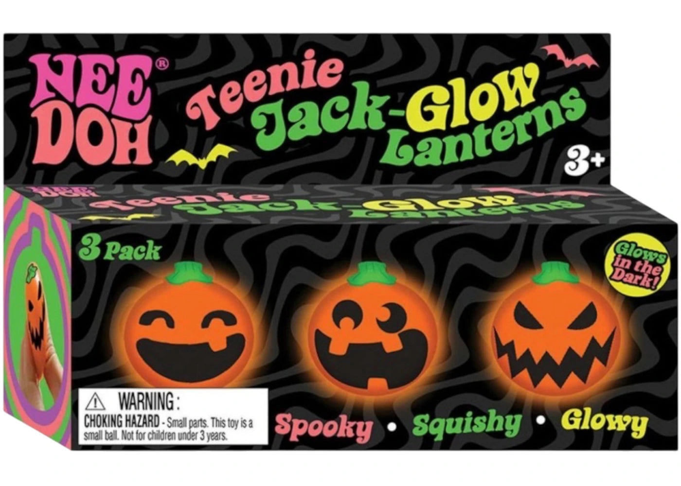 NeeDoh Jack Glow Lantern Squishy Fidget Toy 3-Pack -1