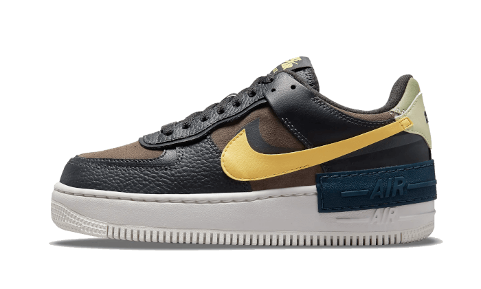 Nike Air Force 1 Shadow Black Brown Yellow W