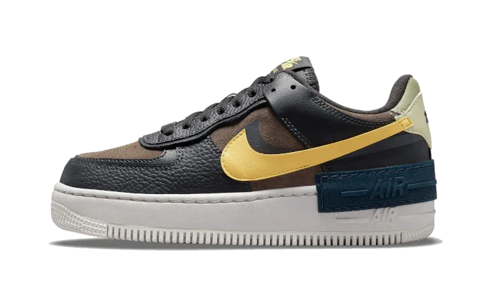 Nike Air Force 1 Shadow Black Brown Yellow - DQ0881-001