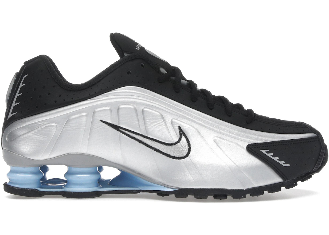Nike Shox R4 Metallic Silver Black Psychic Blue -1