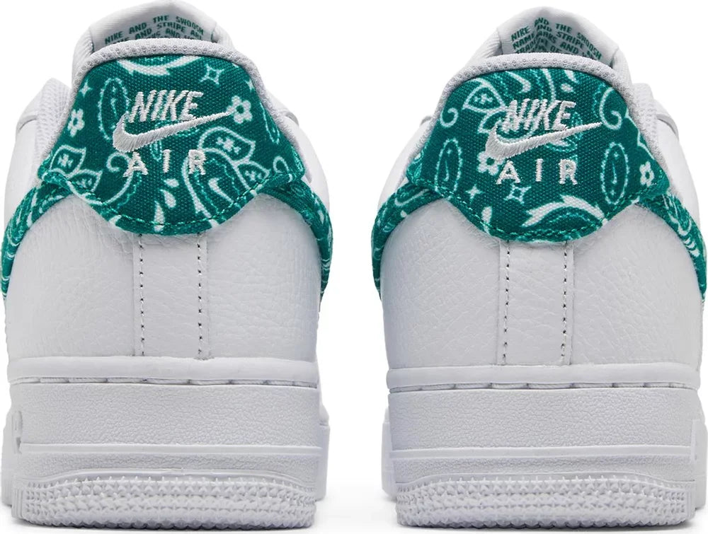 Nike Air Force 1 Low '07 Essential White Green Paisley Hell counter