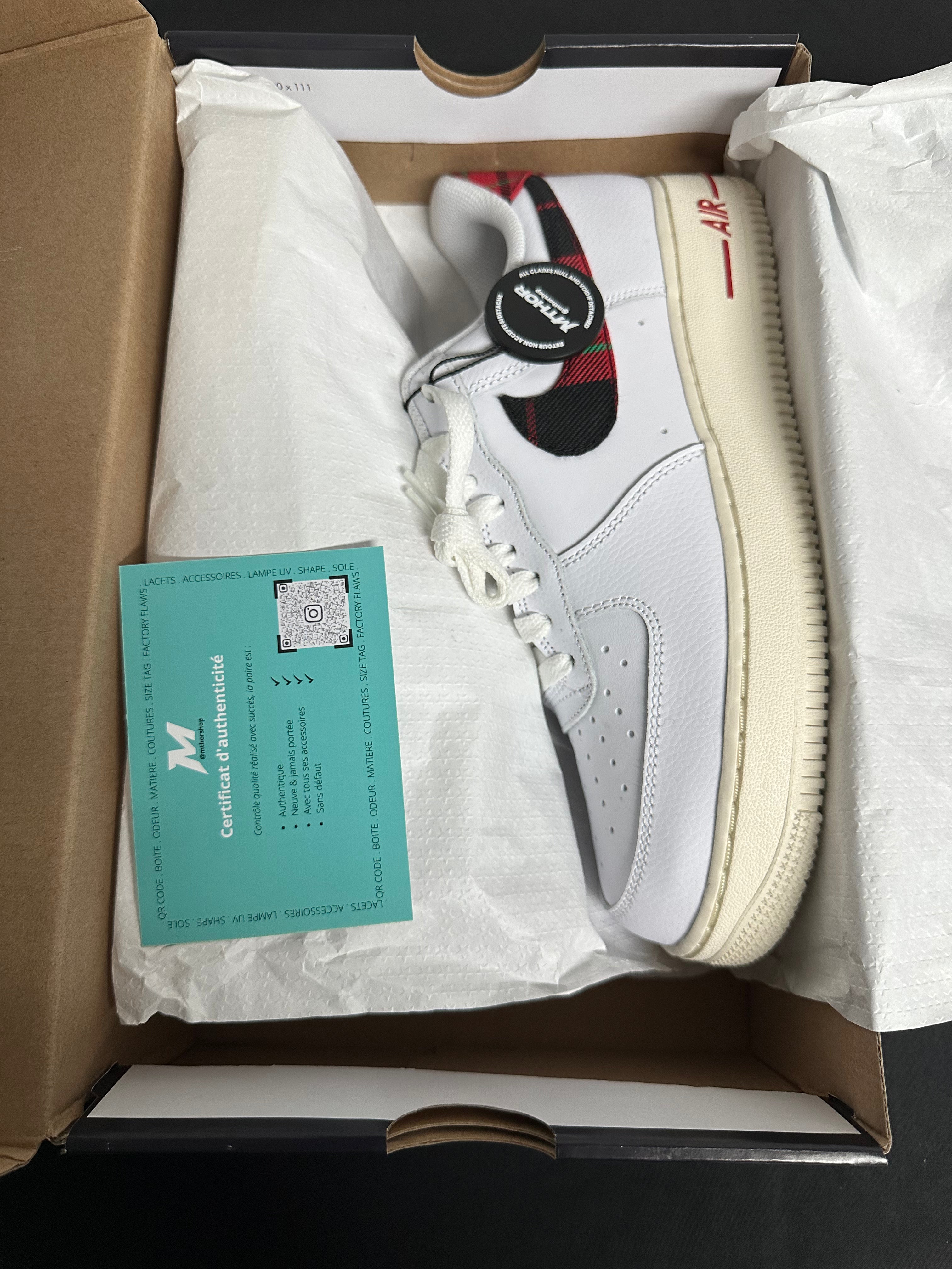 Nike Air Force 1 Low '07 LV8 Tartan Plaid White University Red