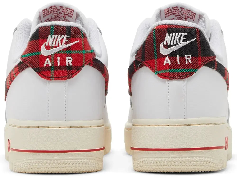 Nike Air Force 1 Low '07 LV8 Tartan Plaid White University Red Back