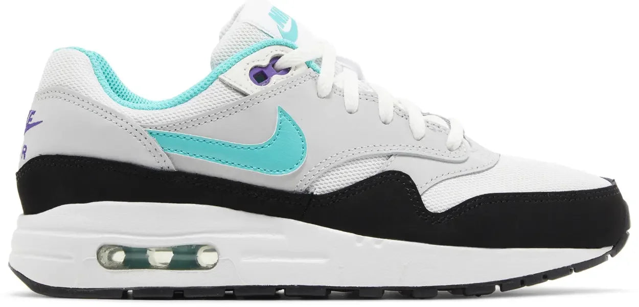 Nike Air Max 1 White Pure Platinum Court Purple Hyper Jade (GS)