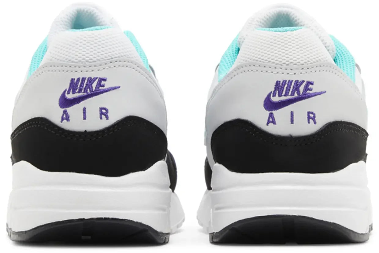 Nike Air Max 1 White Pure Platinum Court Purple Hyper Jade (GS) Back