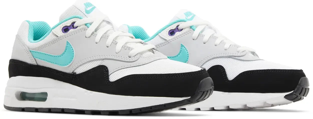 Nike Air Max 1 White Pure Platinum Court Purple Hyper Jade (GS) Pair