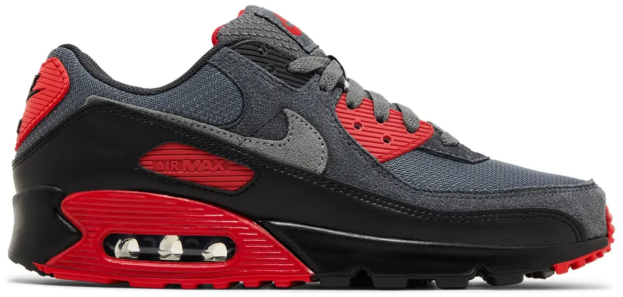 Nike Air Max 90 Smoke Grey Fire Red
