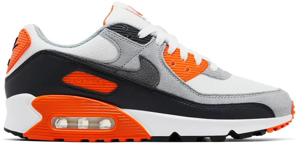 Nike Air Max 90 Summit White Safety Orange Dark Smoke Grey Smoke Grey