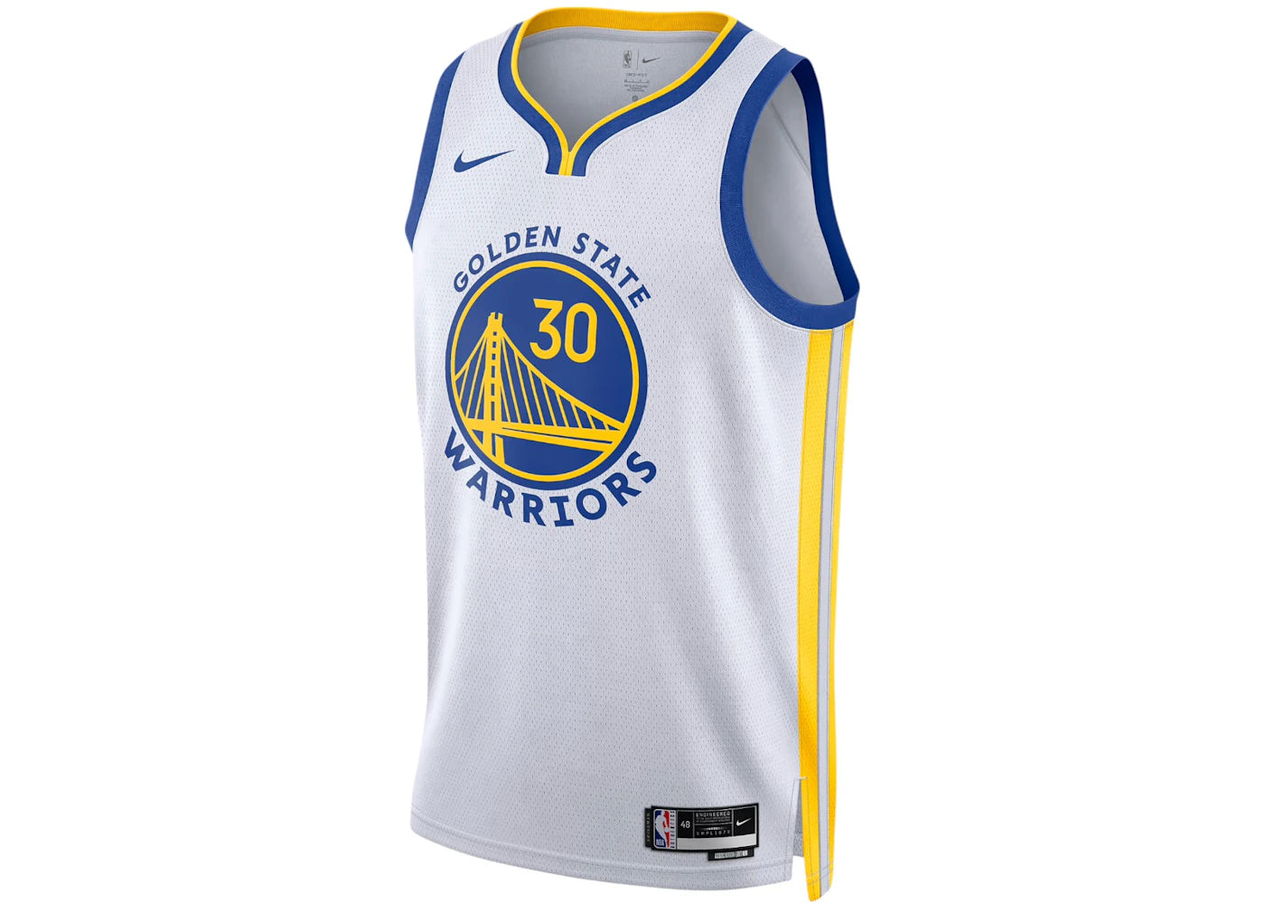 Nike NBA Golden State Warriors Stephen Curry Association Edition Swingman Dri-FIT Jersey White/Blue/Yellow