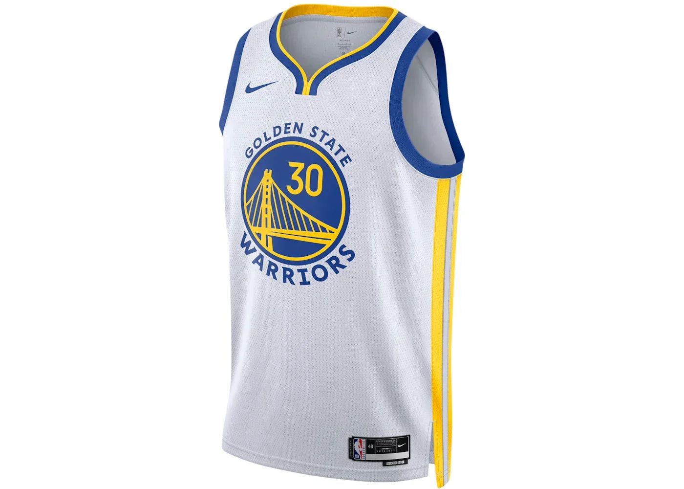 Nike NBA Golden State Warriors Stephen Curry Association Edition Swingman Dri-FIT Jersey White/Blue/Yellow