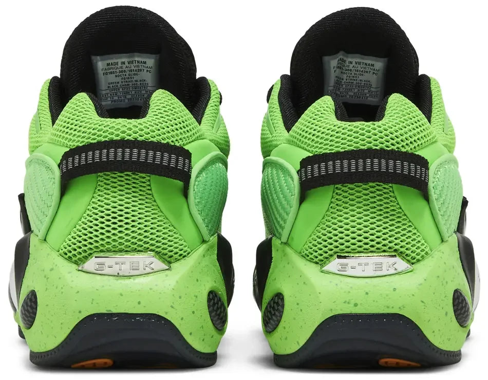 Nike NOCTA Glide Drake EYBL Green Strike heel counter