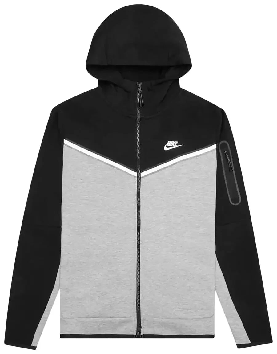 Nike Sportswear Tech Fleece Full-Zip Hoodie Black/Dark Grey Heather/White