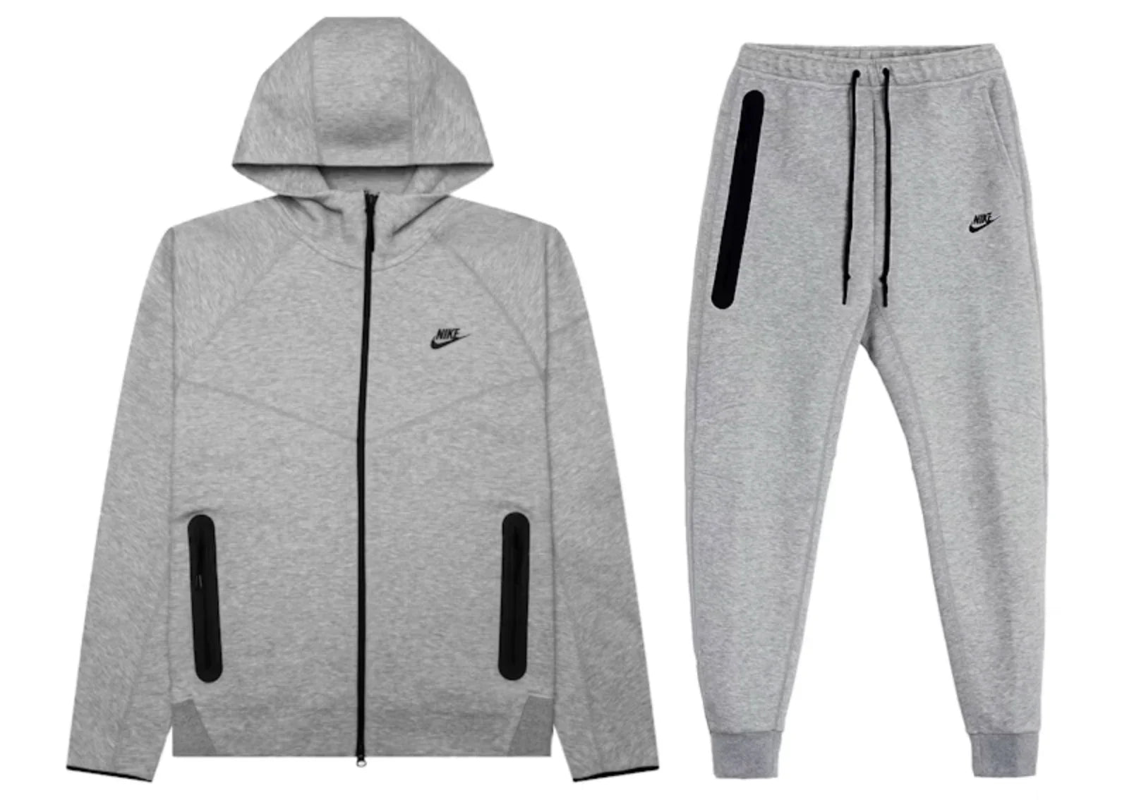 Nike Sportswear Tech Fleece Full-Zip Hoodie & Joggers Set Dark Heather Grey/Black