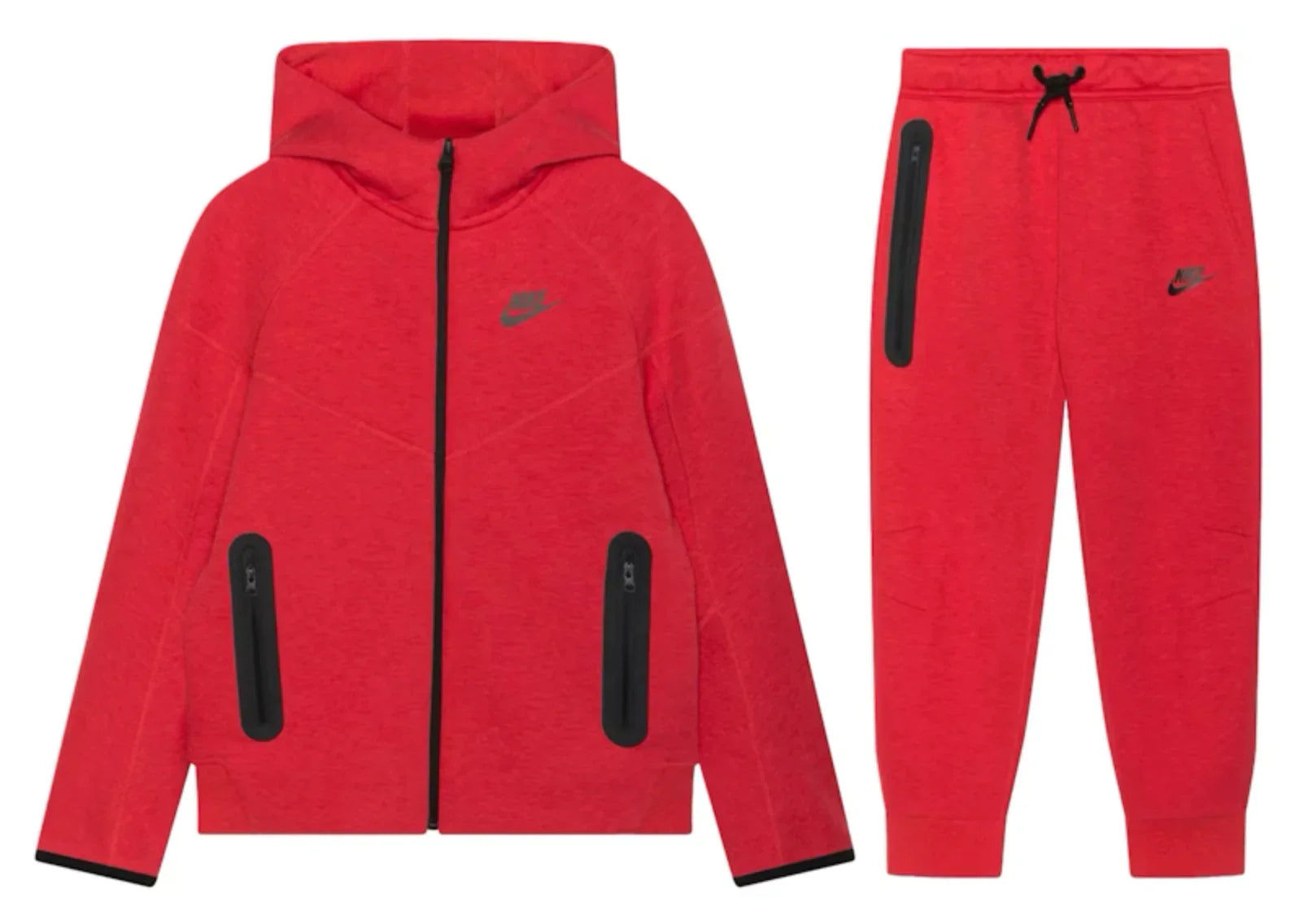 Nike Sportswear Tech Fleece Full-Zip Hoodie & Joggers Set Light University Red Heather/Black/Black