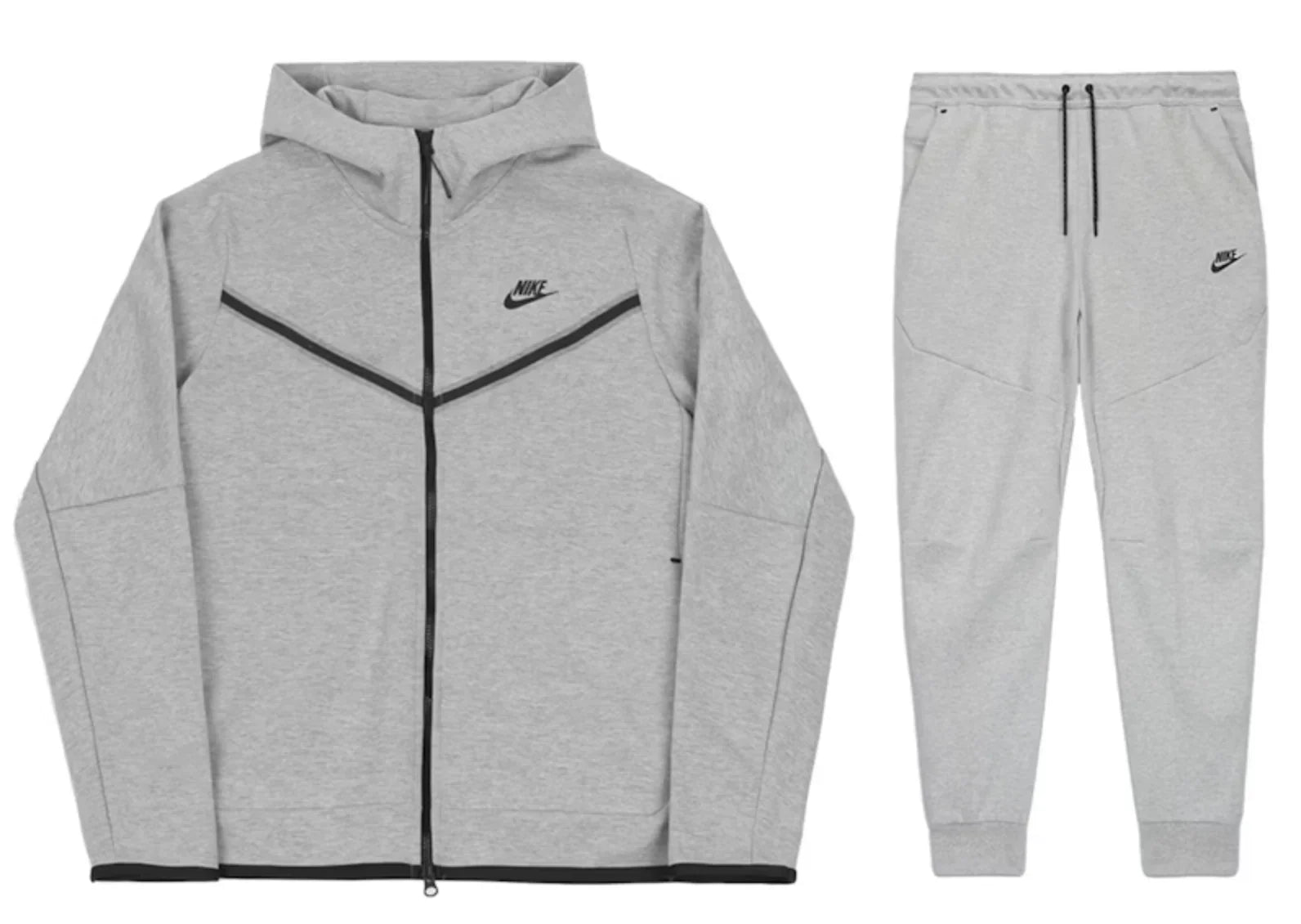 Nike Sportswear Tech Fleece Full Zip Hoodie & Joggers Set Grey
