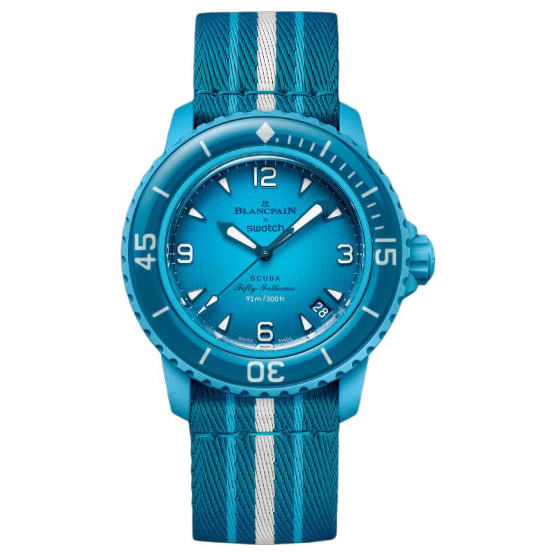 Blancpain x Swatch Scuba Fifty Fathoms Blue Lagoon SO35L400 -1