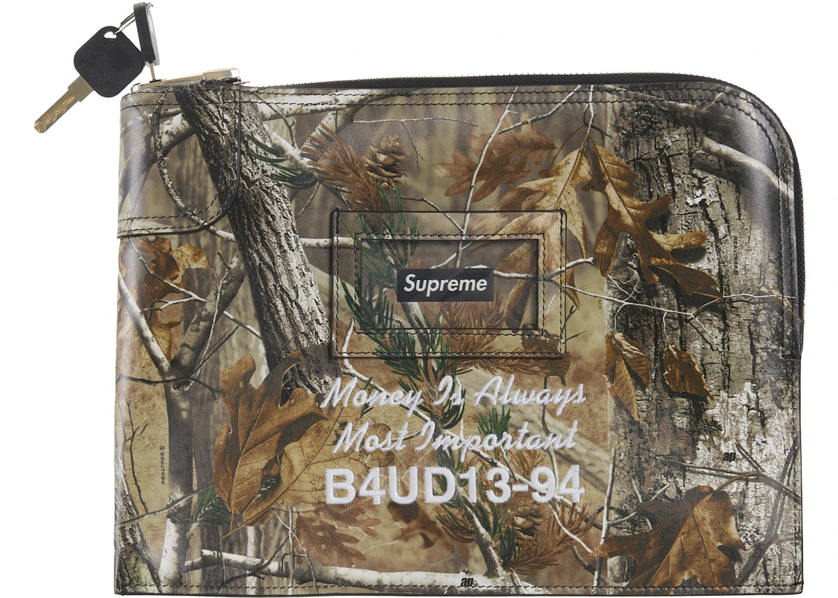 Supreme Leather Money Bag (FW25) Realtree Hardwoods Camo -1