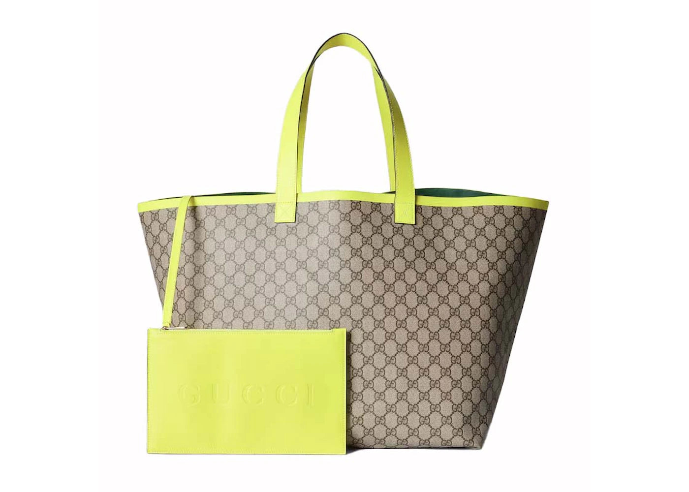 Gucci Totissima Large Tote Bag Beige/Fluorescent Yellow -1