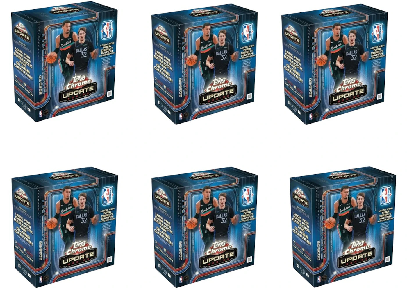 2025-26 Topps Chrome Updates Basketball Mega Box (With Seal) 6x Lot -1