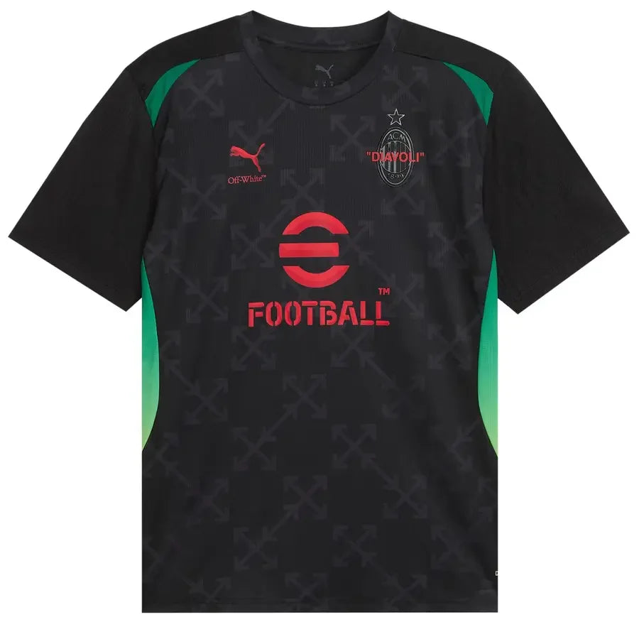 OFF-WHITE x Puma AC Milan Pre-Match S/S Jersey Black/Red