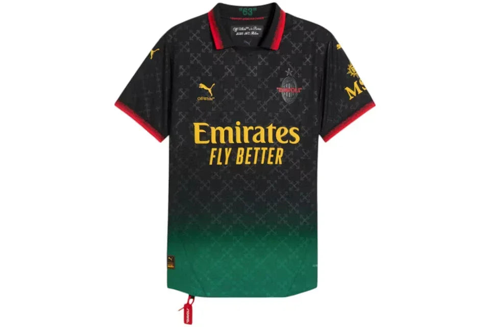 OFF-WHITE x Puma AC Milan Authentic Jersey Black/Power Green