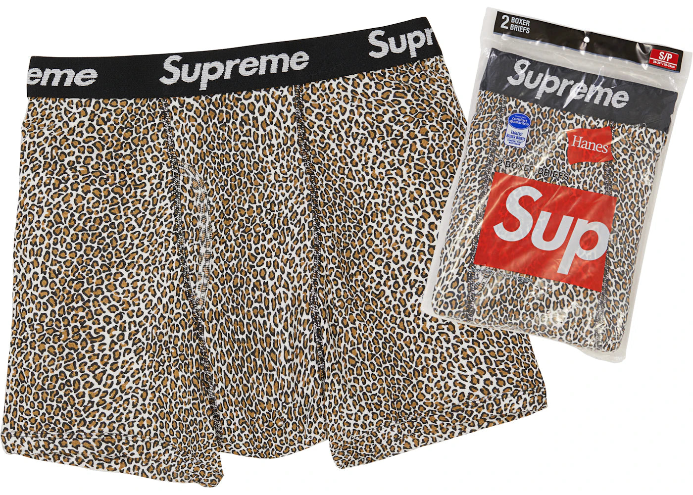 Supreme Hanes Leopard Boxer Briefs (2 Pack) Leopard -1
