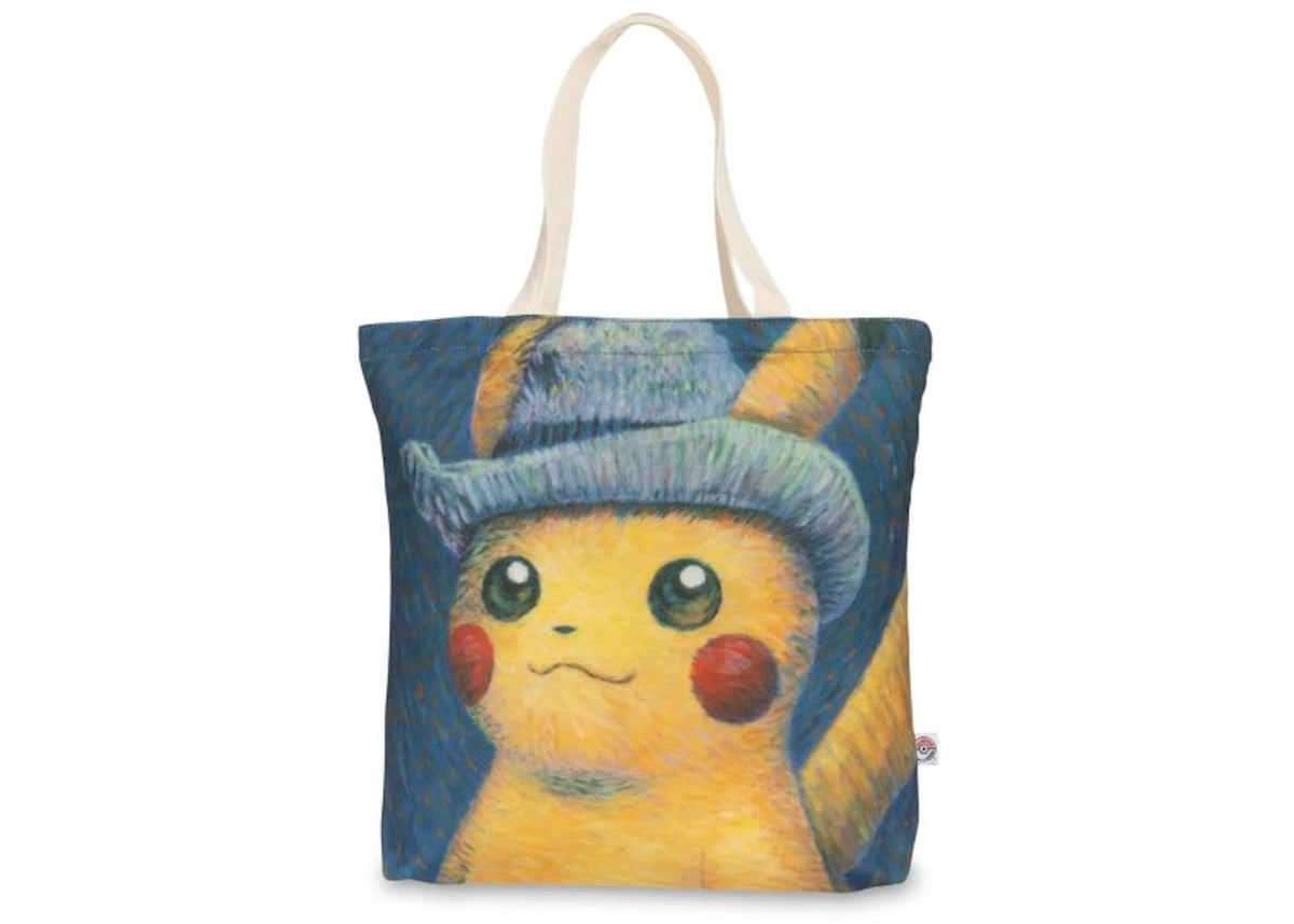 Pokemon Center x Van Gogh Museum: Pikachu Inspired by Self-Portrait with Grey Felt Hat Canvas Tote -1