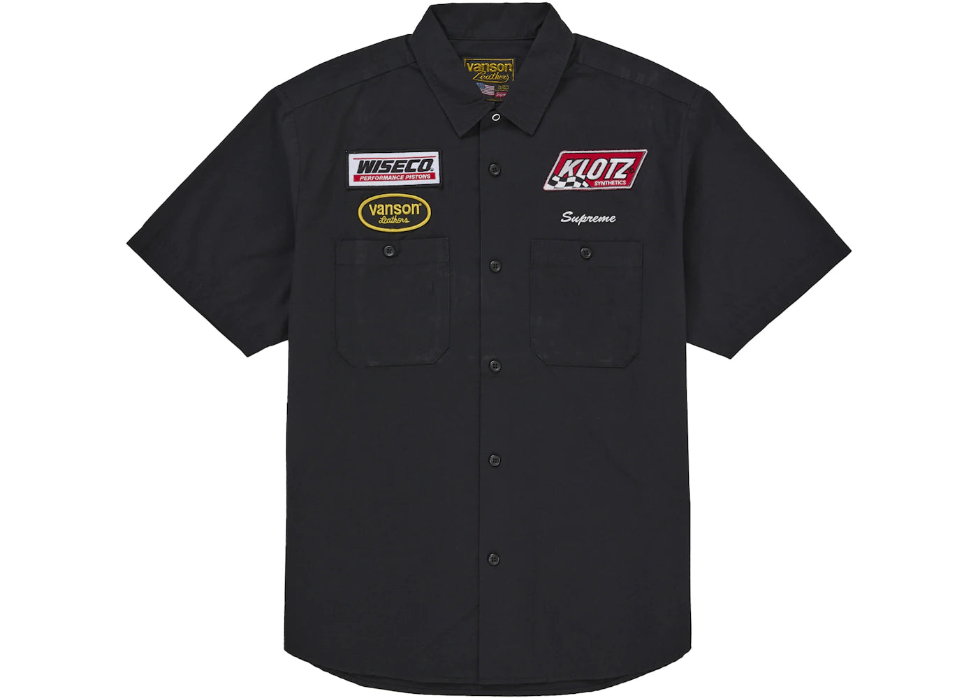Supreme Vanson Leathers S/S Work Shirt Black -1