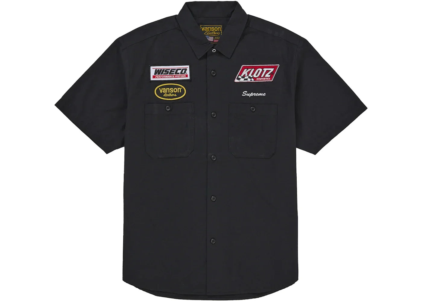 Supreme Vanson Leathers S/S Work Shirt Black -1