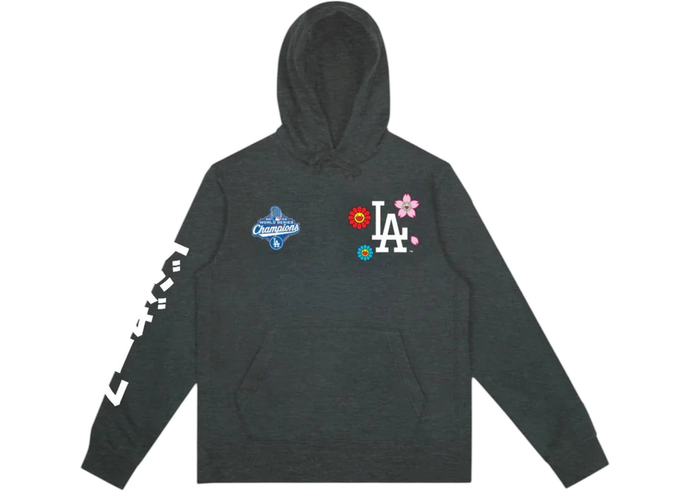 Takashi Murakami Fanatics x Los Angeles Dodgers World Series 2025 Champs Hoodie Charcoal -1
