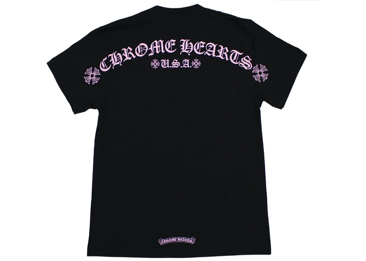 Chrome Hearts Matty Boy Shoulder Logo T-shirt Black/Pink -1